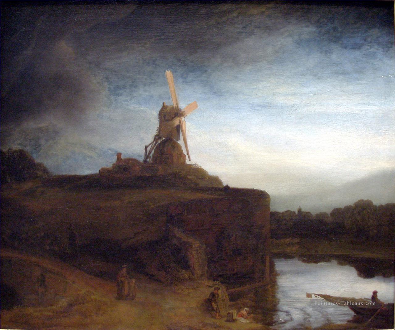 Le moulin Rembrandt Peintures à l'huile
